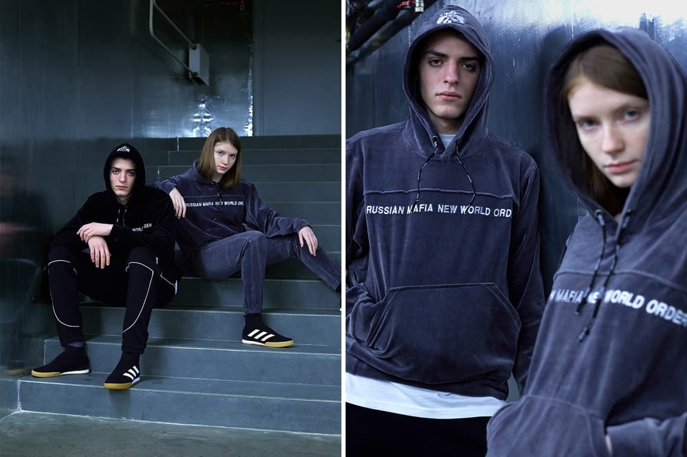 Sever x KM20 Russian Mafia New World Order Capsule Collection Grey Black Velour Tracksuit