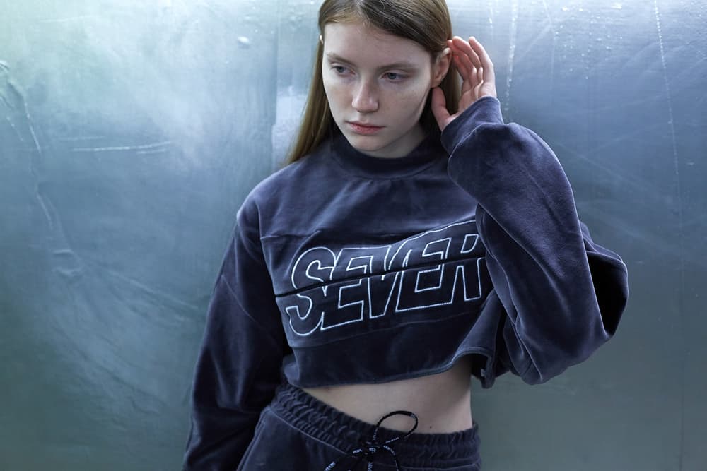 Sever x KM20 Russian Mafia New World Order Capsule Collection Grey Velour Crop Top