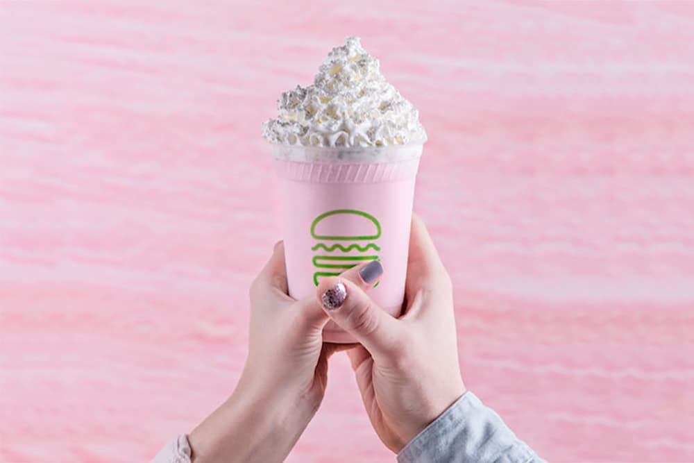 Shake Shake milkshake millennial pastel pink drink glitter glittery love shack canine companions for independence dogs puppies where to buy