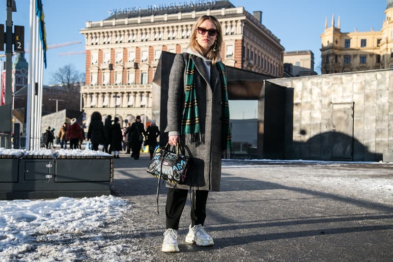 Stockholm Fashion Week street style photography streetstyle streetsnaps gucci acne studios manhattan chunky dad sneakers eytys angel off white Balenciaga Triple S