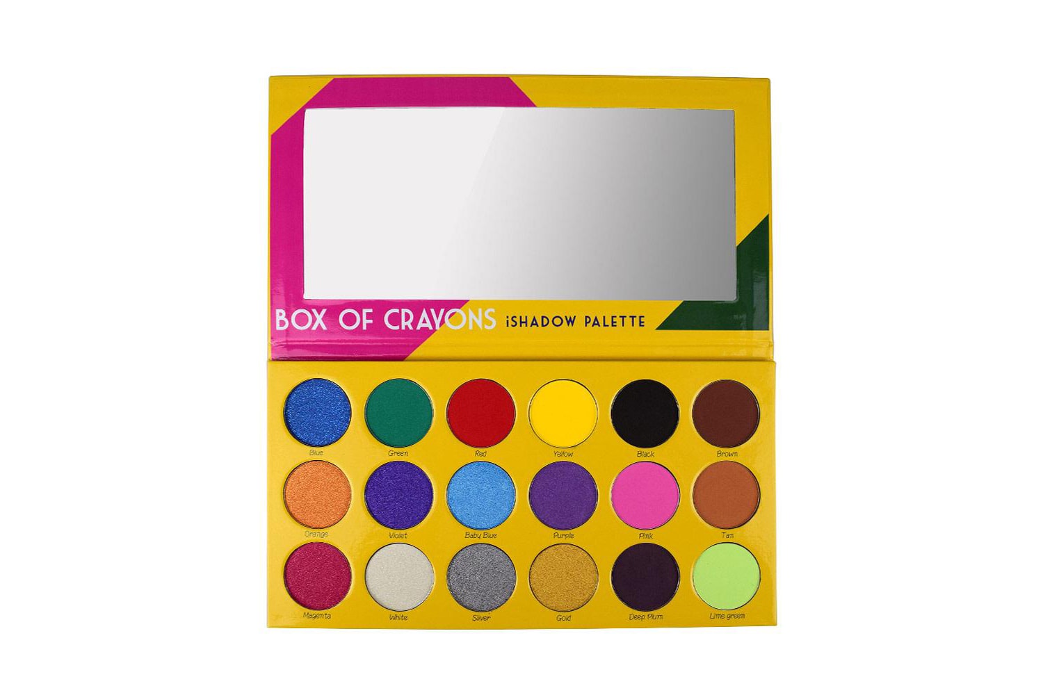 The crayon case box of crayons eyeshadow ishadow palette black owned beauty cosmetics company makeup crayola 90s