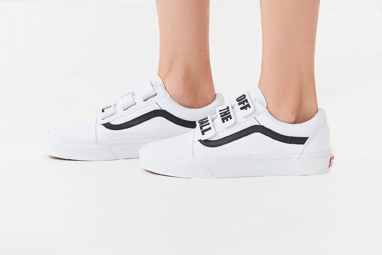 Go off the Wall in Vans' Graphic Velcro Strap Old Skool Sneakers