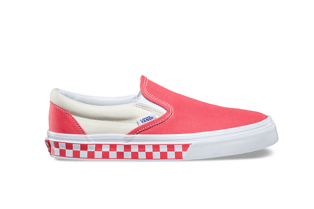 Vans Slip On Checkered Sneaker Skate Pink Spiced Coral White Cream Pattern Bold