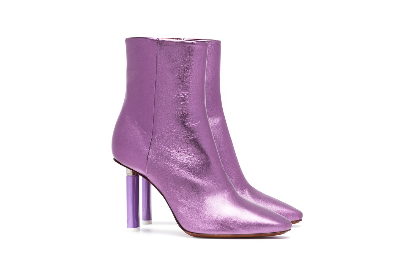 Vetements Lighter Heel Ankle Boots Metallic Purple