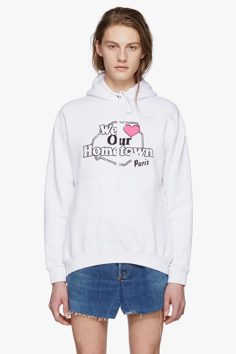 Vetements Hometown Collection Hoodie T-shirt Black White Print Simple Streetwear