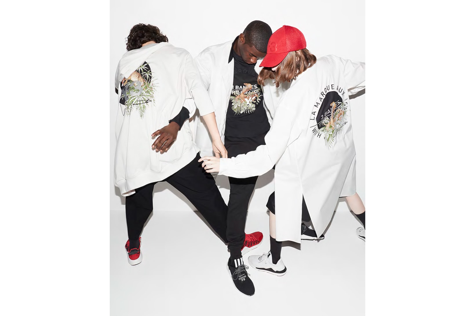 Y-3 Spring/Summer 2018 Campaign Chapter Two White Jacket Black Sweatpants Sneakers