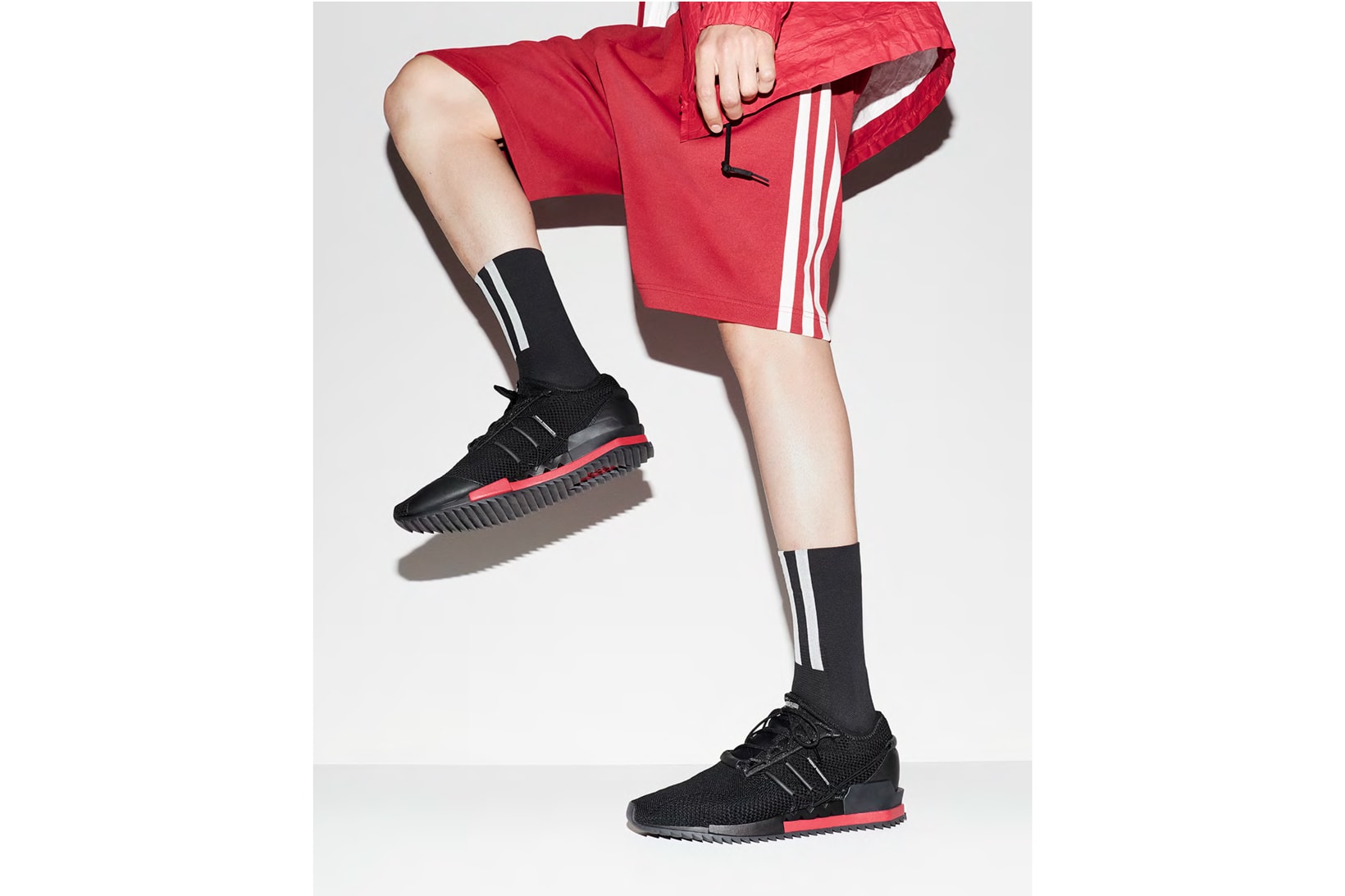 Y-3 Spring/Summer 2018 Campaign Chapter Two Red Shorts Black Sneakers