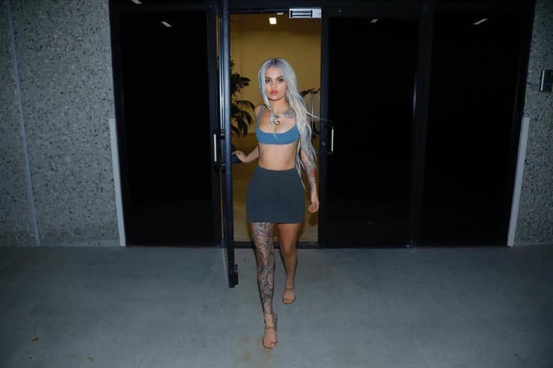 Yeezy Season 6 Instagram Campaign Amina Blue Bra Skirt Heels