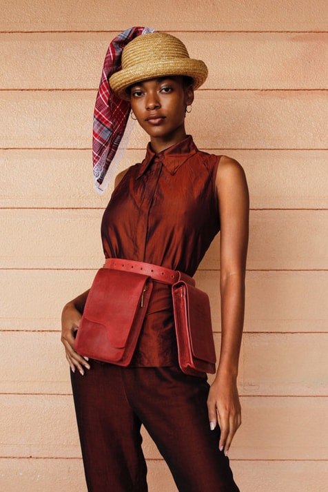 Ashya Pre-Fall 2018 Blue Mountains Collection Lookbook Leather Belt Bag Maroon