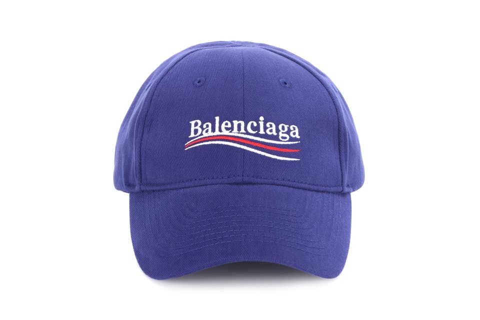 slange deformation Fortælle Balenciaga Drops Blue Campaign Logo Baseball Cap | HYPEBAE