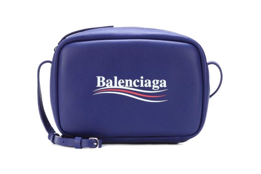 Balenciaga Everyday Leather Crossbody Bag Bleu Blue