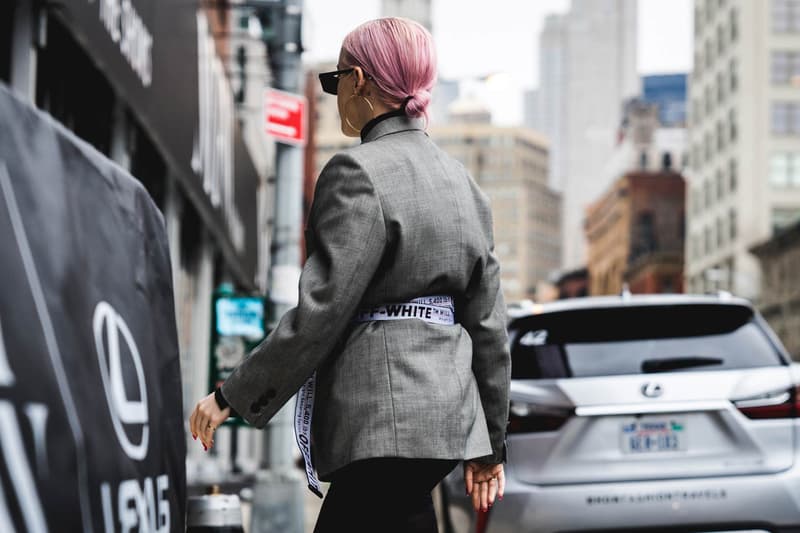 Off White Woman protected ladies from the winter wind 2018 Streetsnaps