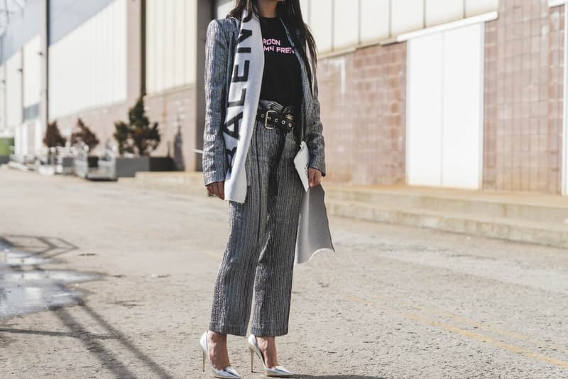 Balenciaga Woman protected ladies from the winter wind 2018 Streetsnaps