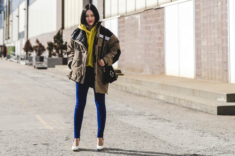 Woman protected ladies from the winter wind 2018 Streetsnaps