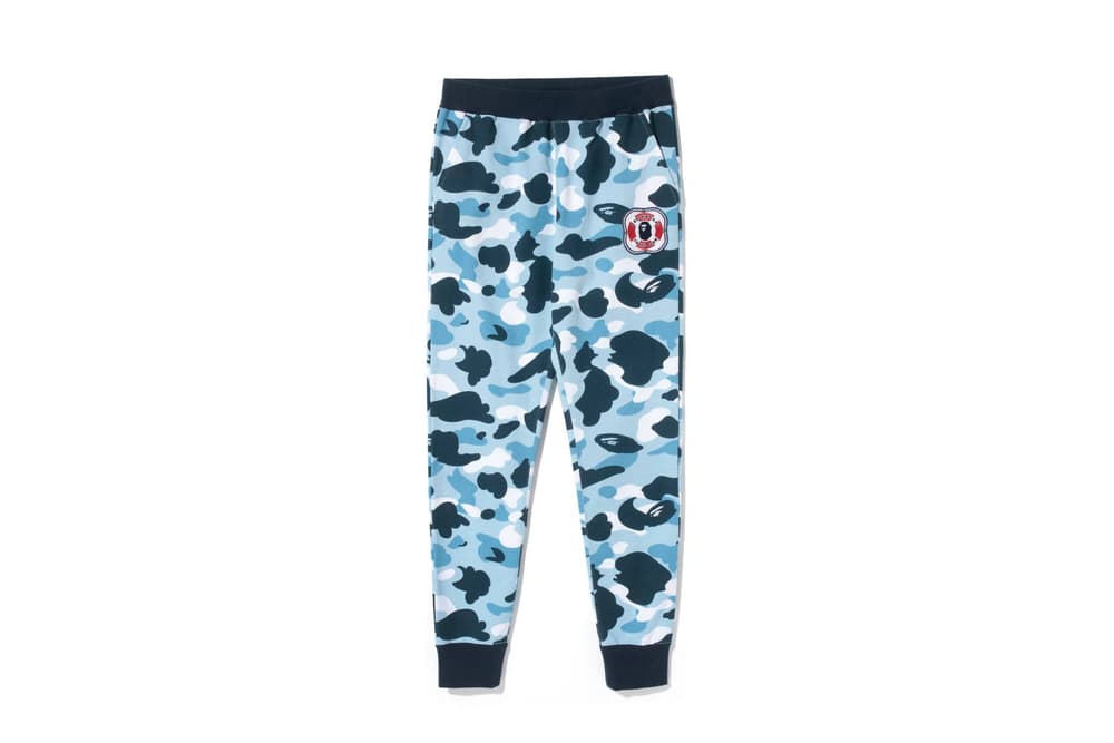 BAPE Navy Marine Camouflage Womens Collection Shark Face Hoodie Blue Print T-Shirt