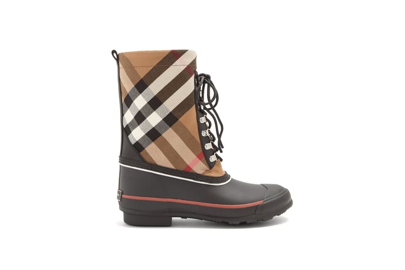 Burberry's House-Check Durable Rainboots Christopher Bailey Check Pattern Nova Check Rain Weather Fall