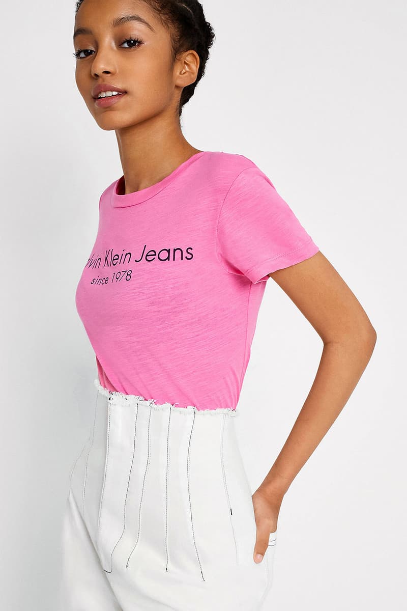 Calvin Klein Drops Minimal 90s Pink Logo T Shirt Hypebae