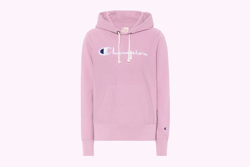 Pink Logo Embroidered Hoodie 