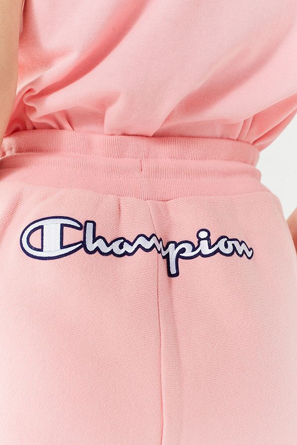 Champion Pink Reverse-Weave Shorts T-Shirt Set Urban Outfitters Logo Embroidery Loungewear Summer Spring Outfit