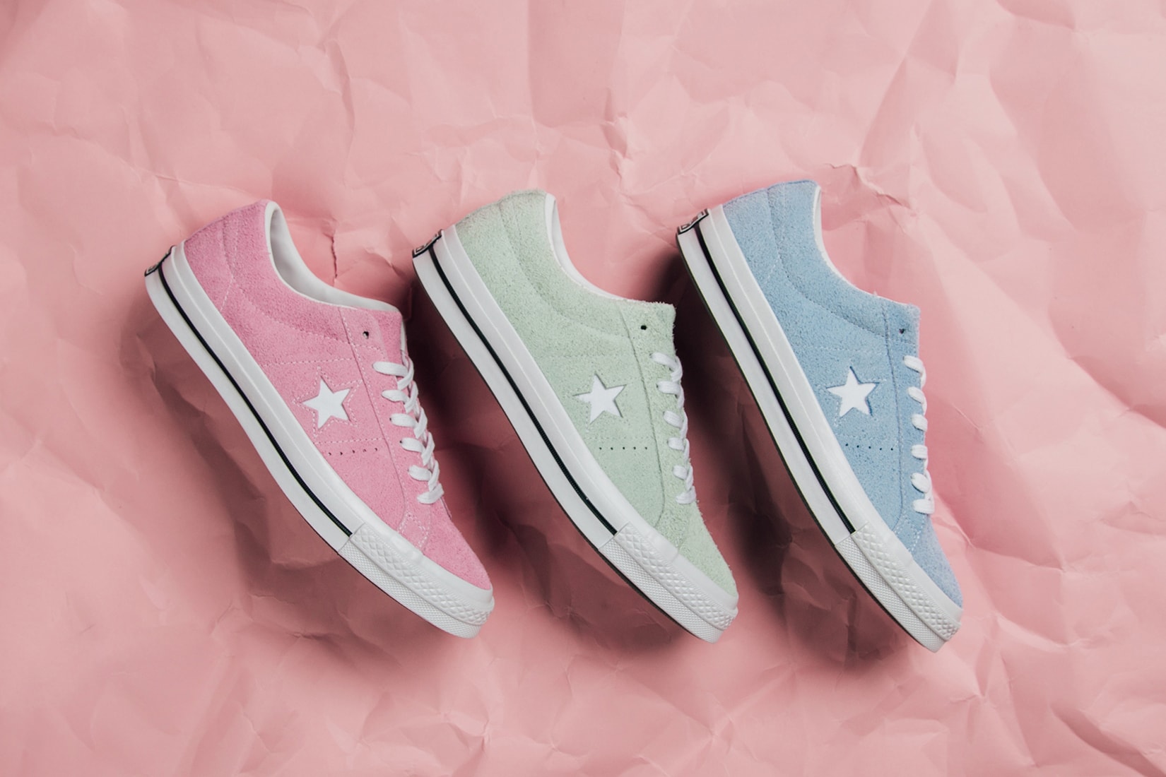 Converse One Star "Cotton Candy" Pack Pastel Color Pink Mint Blue