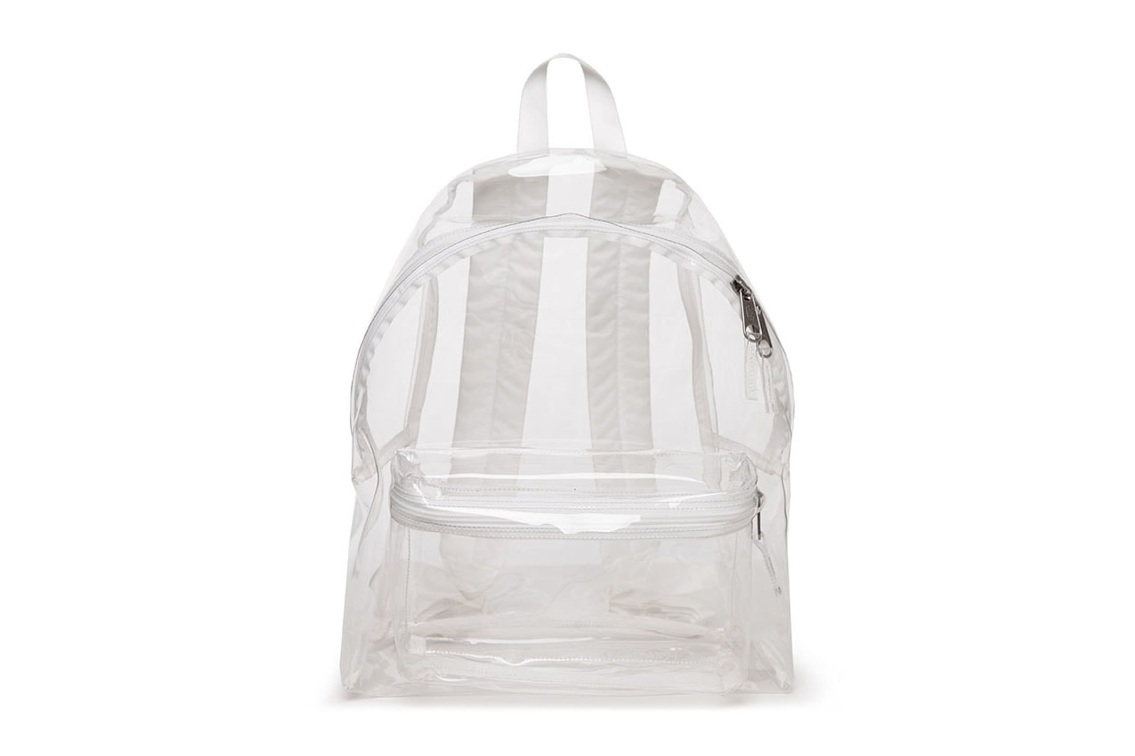 Eastpak pvc transparent see through clear black backpack bum bag fanny pack Padded Pak'r Springer Film rucksack