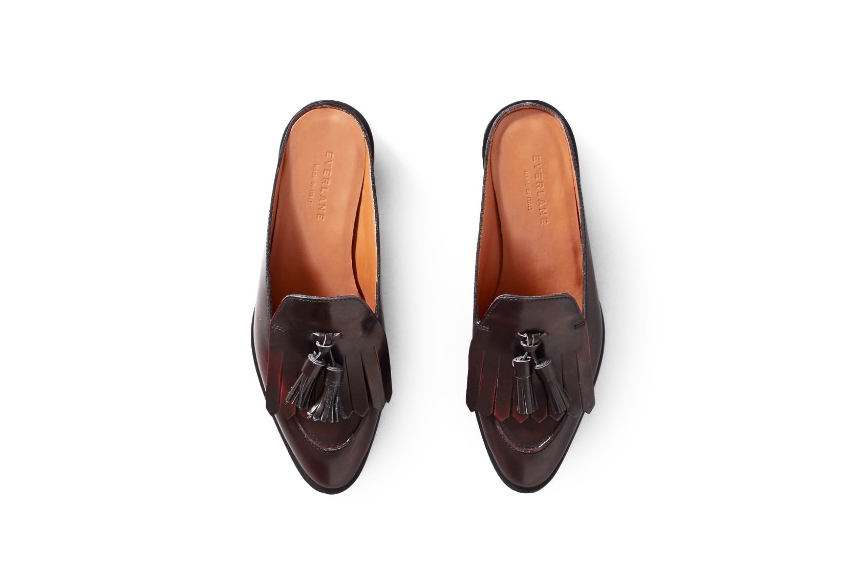 Everlane Classic Leather Mules Black Burgundy White Loafers Slippers Shoes