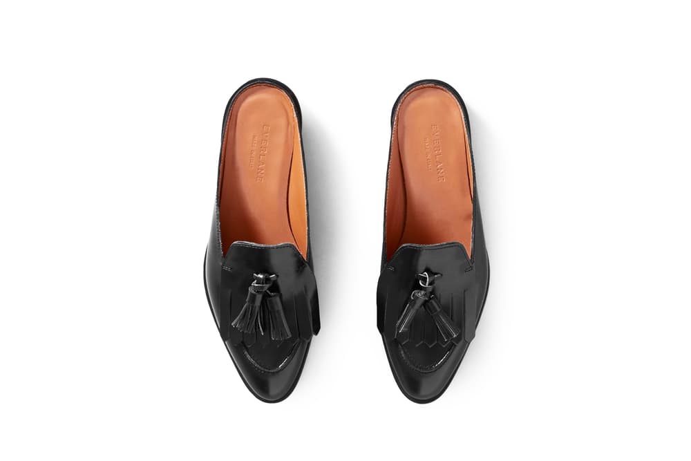 Everlane Classic Leather Mules Black Burgundy White Loafers Slippers Shoes