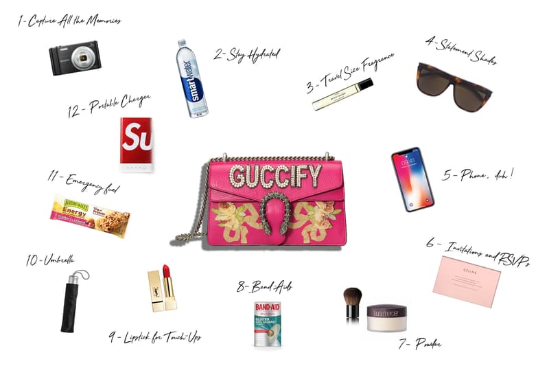 All the Essentials for Surviving Fashion Week NYFW PFW LFW MFW New York Fashion Week Sunglasses Band Aid Gucci Bag Accessories
