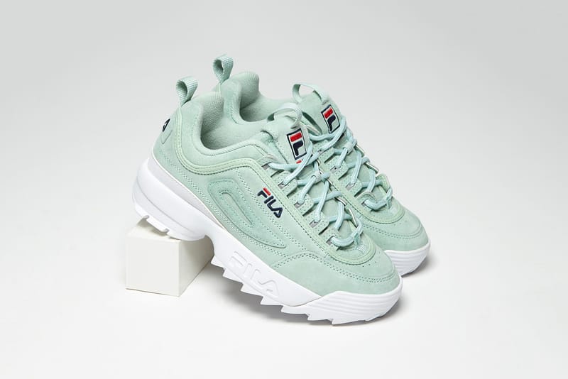 fila disruptor green suede