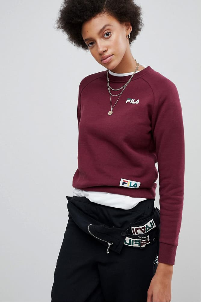 FILA ASOS exclusive retro 90s sportswear track jacket logo velour t shirt sweatshirt