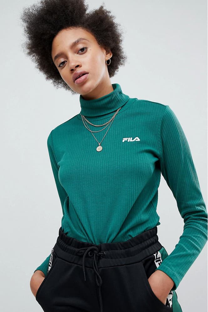 FILA ASOS exclusive retro 90s sportswear track jacket logo velour t shirt sweatshirt