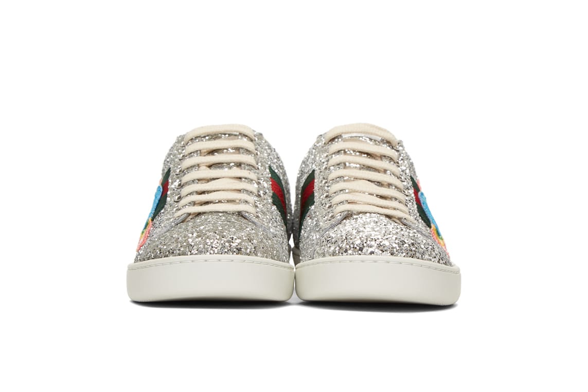 gucci sneakers silver glitter