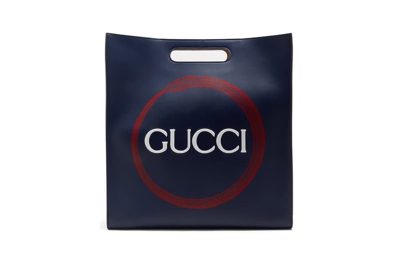 Gucci large logo tote bag shopper snake print navy leather matchesfashion.com where to buy