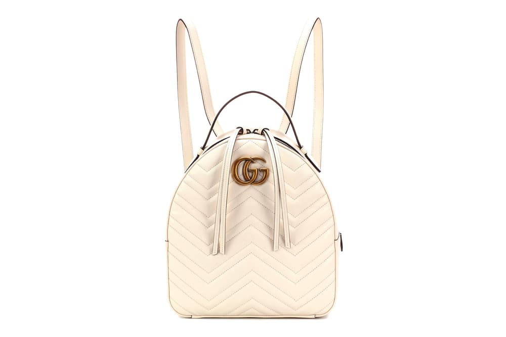 Gucci GG Marmont Leather Backpack in Red & White | HYPEBAE