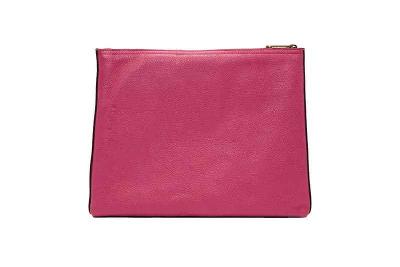 gucci vintage logo leather pouch pink