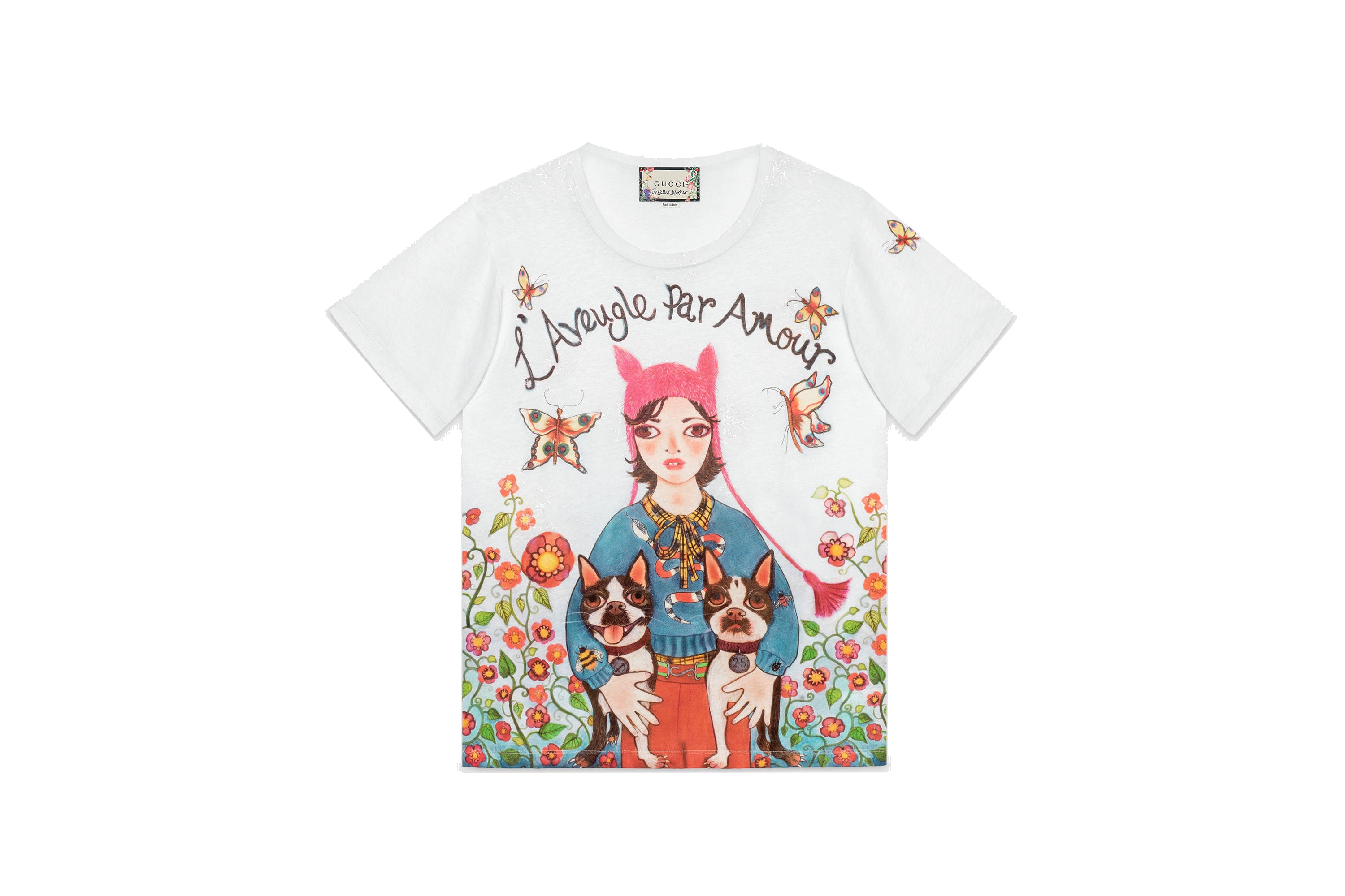 Gucci Logo T-Shirt Spring/Summer 2018 Restock Print Unknown Artist Coco Capitan Collaboration Prints Logo Retro Vintage Shirt Graphic Bold