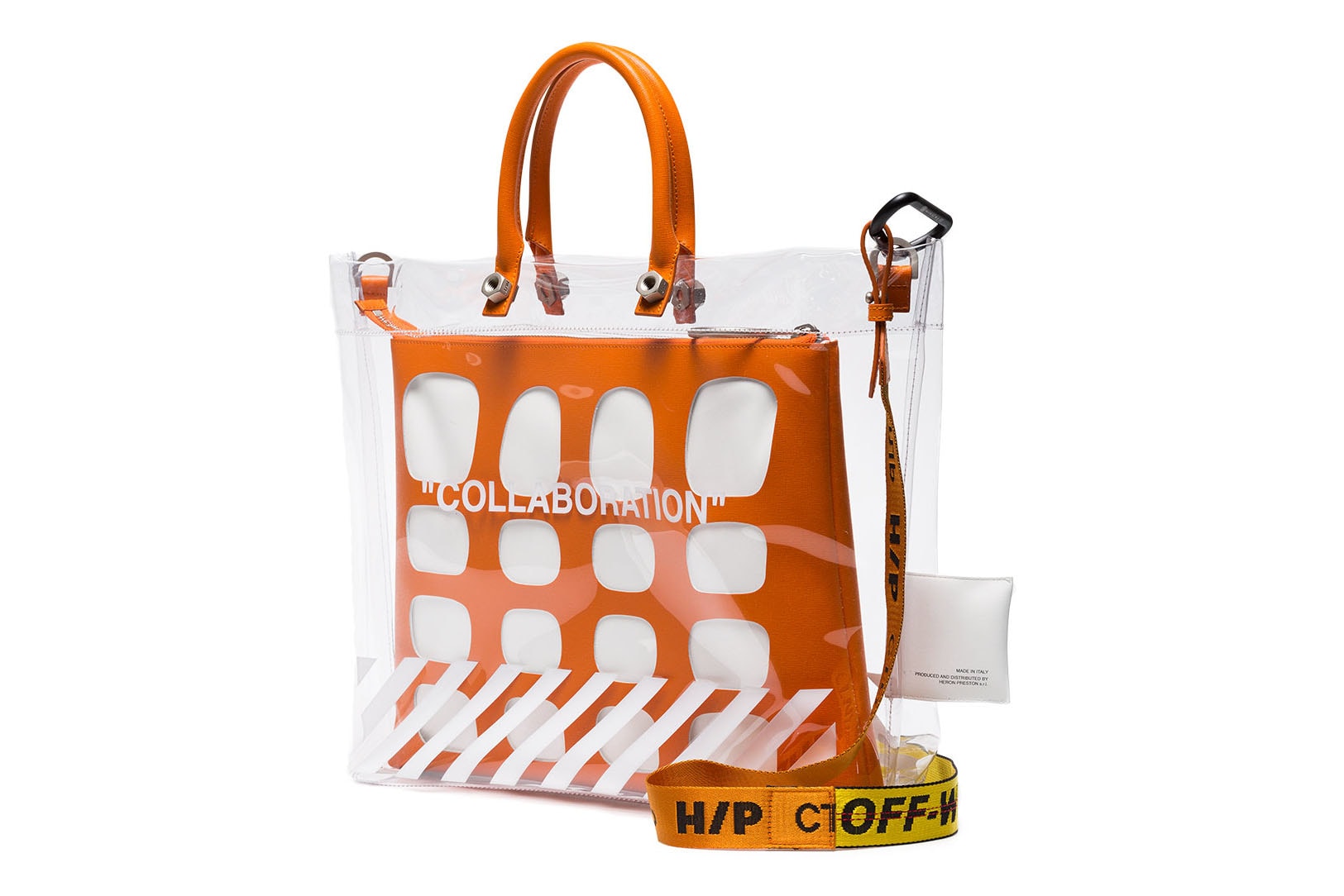 Heron Preston Off-White™ COLLABORATION off white virgil abloh handbag bags orange pvc where to buy