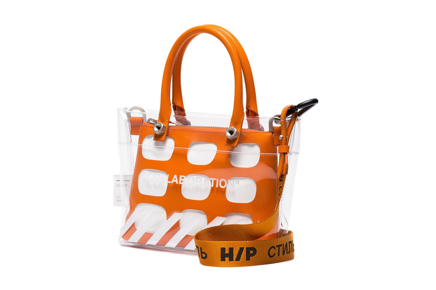 Heron Preston Off-White™ COLLABORATION off white virgil abloh handbag bags orange pvc where to buy