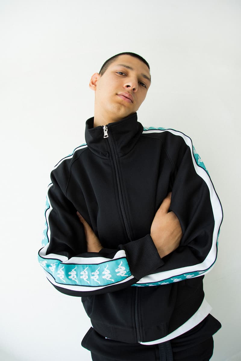 kappa spring summer banda collection teal black omni logo tracksuit