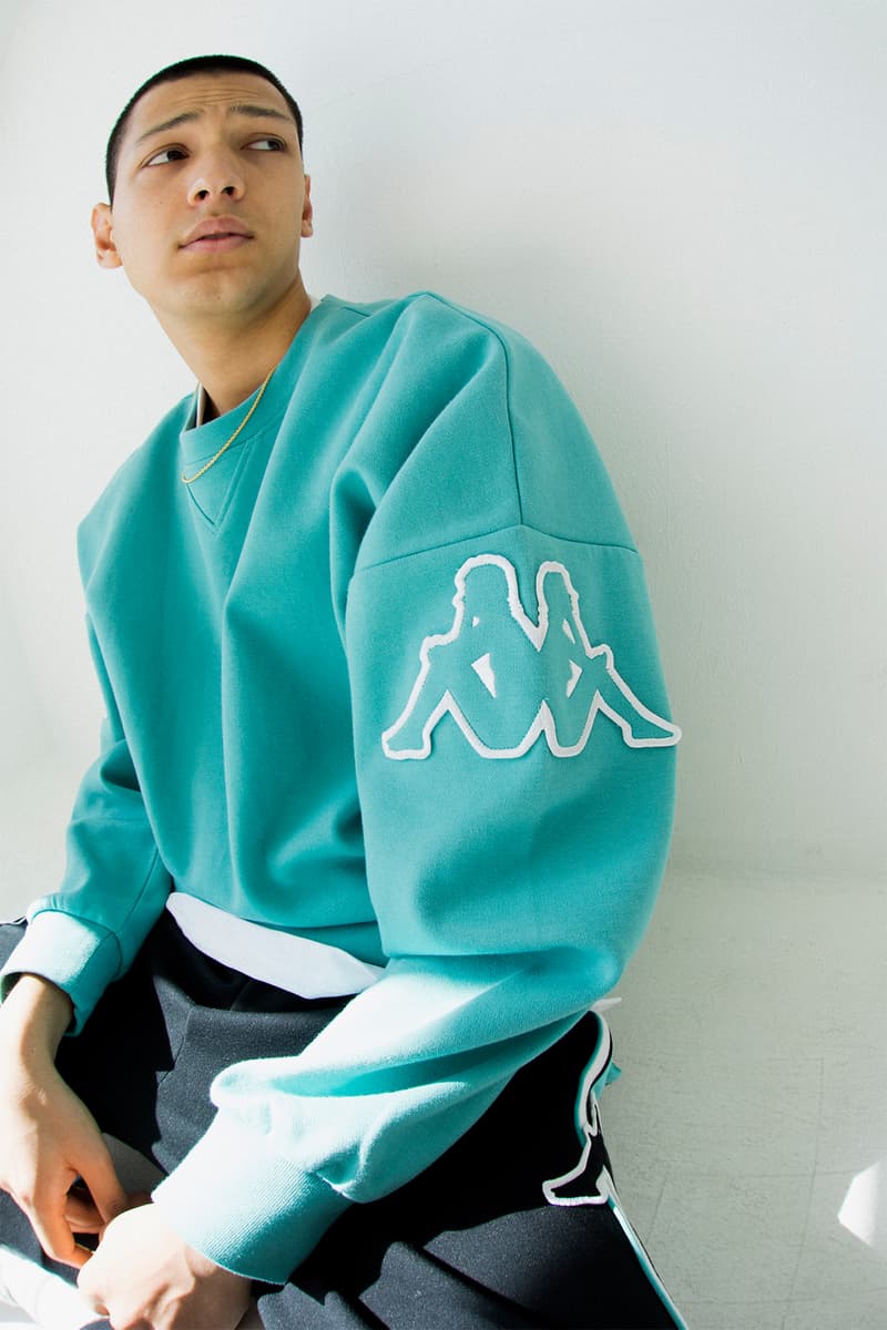 kappa spring summer banda collection teal black omni logo sweater