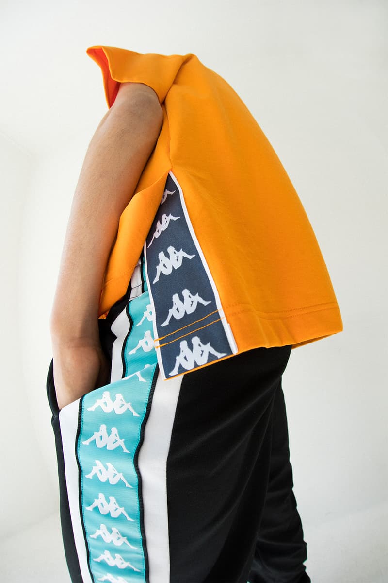 kappa spring summer banda collection teal black omni logo sweater orange