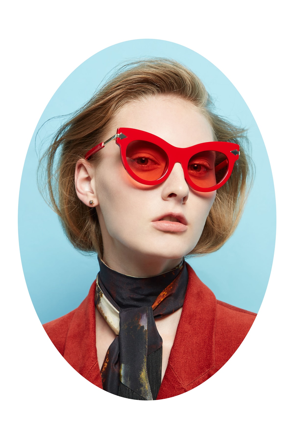 Karen Walker Lost In Paradise Collection Campaign Miss Lark Red