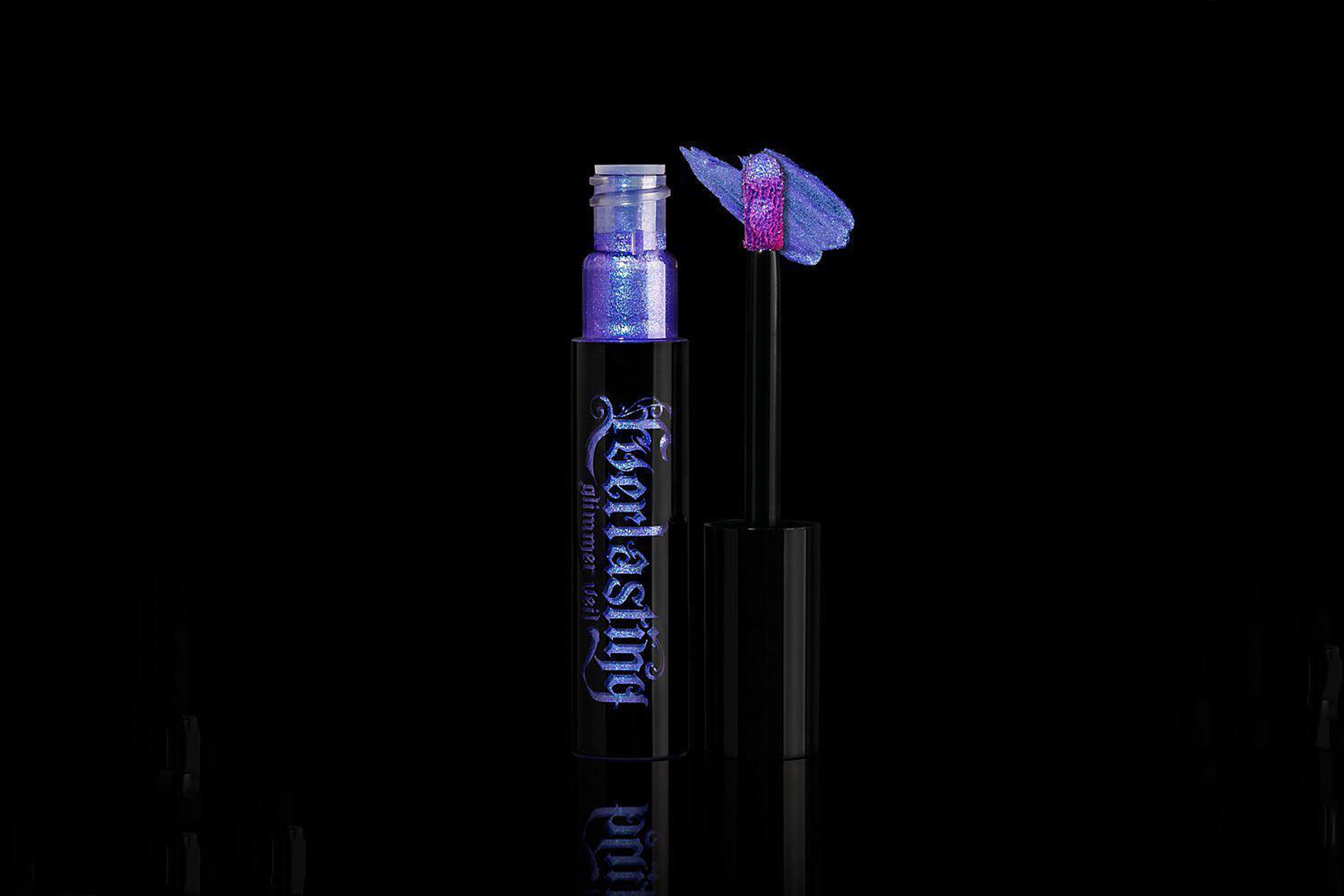 Kat Von D Beauty Starflyer Glimmer Veil Glitter Eyeshadow Lipstick Purple Blue Shimmer Starflyer