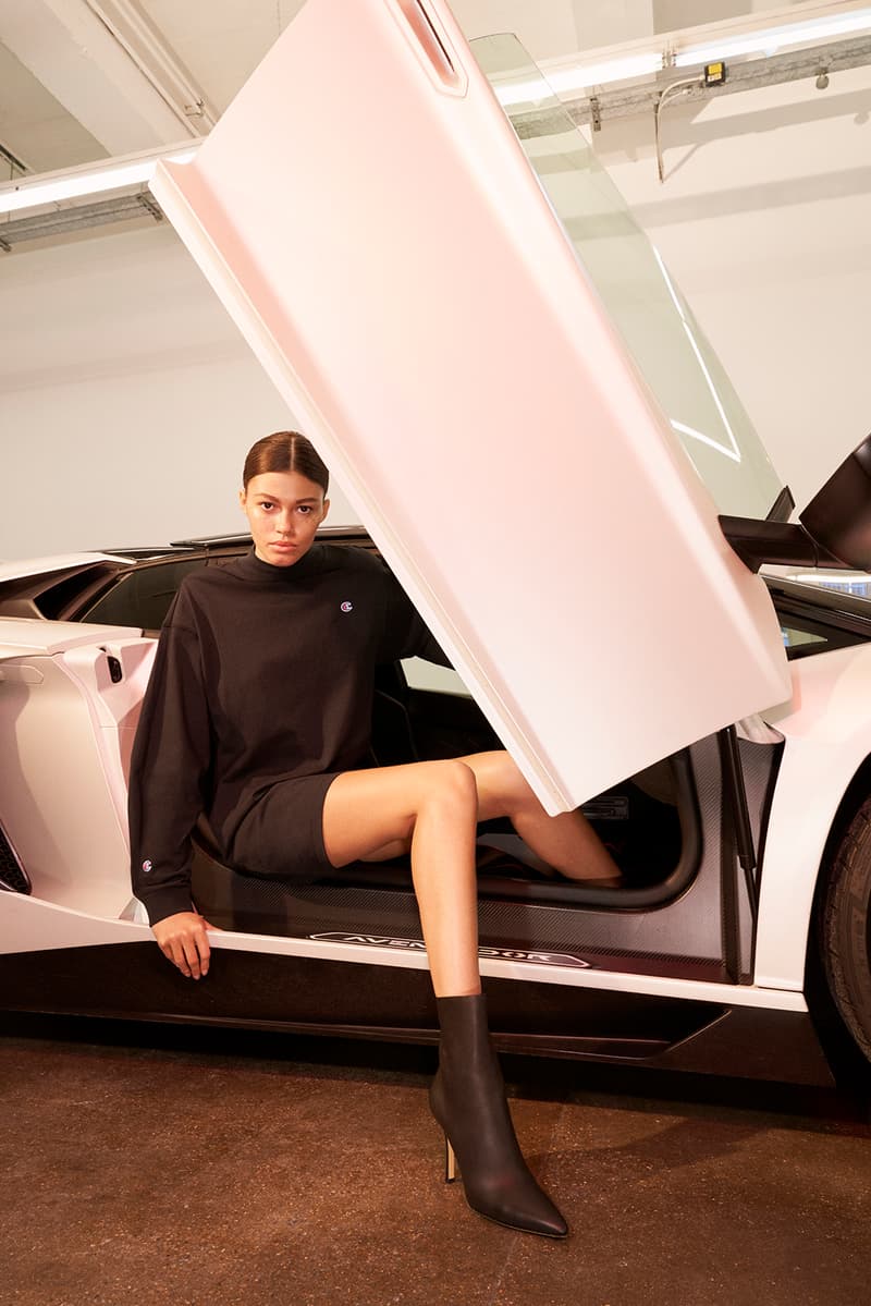 kith womens champion collaboration collection oversized sweatshirt logo hoodie cropped t-shirt 90s track jacket pants where to buy net-a-porter