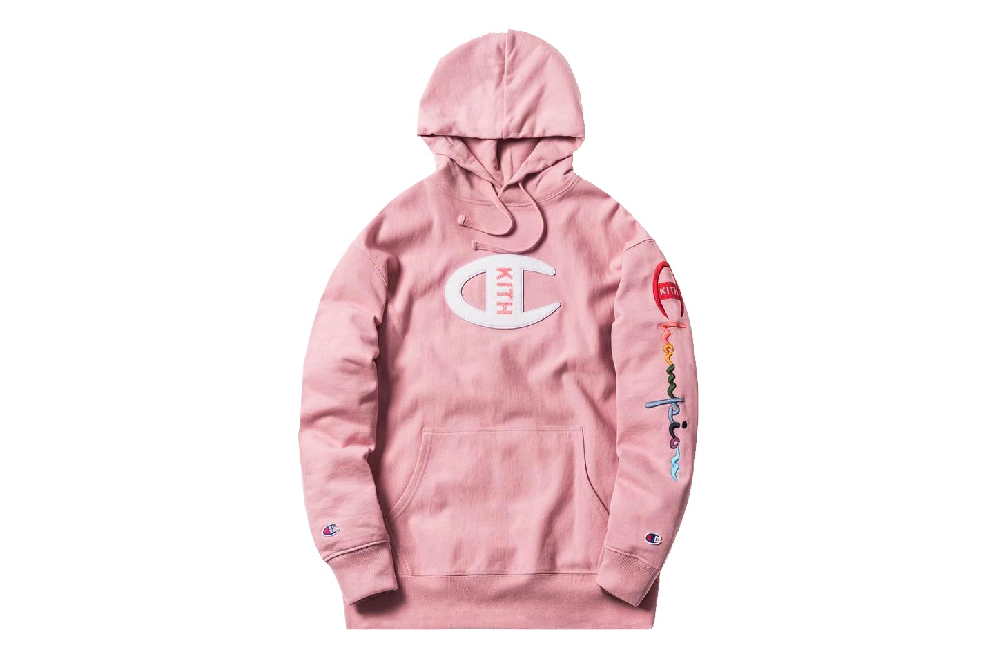 KITH Sport Champion Millennial Pink Hoodie Rainbow Embroidered Logo Where to Buy Price Release Date Ronnie Fieg