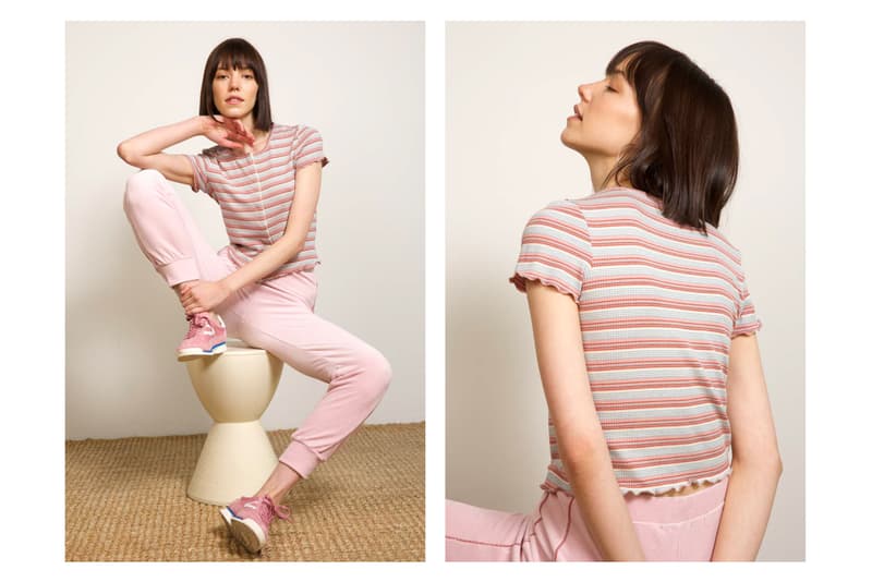 Liana Spring/Summer 2018 Collection Lookbook Track Pants Striped Shirt Pink