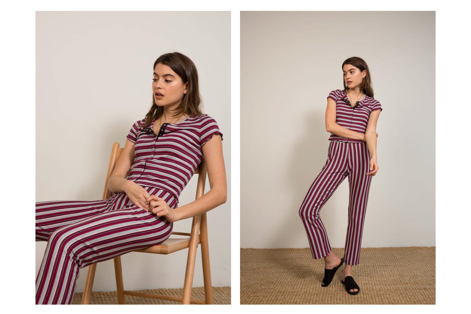 Liana Spring/Summer 2018 Collection Lookbook Striped Pants T-Shirt