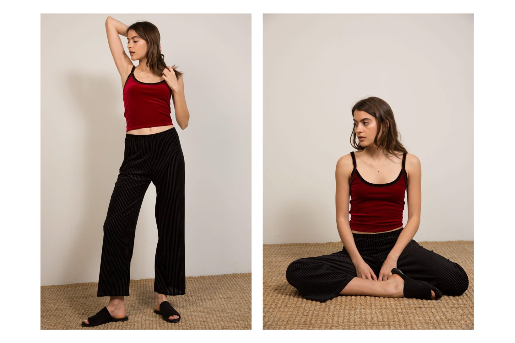 Liana Spring/Summer 2018 Collection Lookbook Tank Pants Red