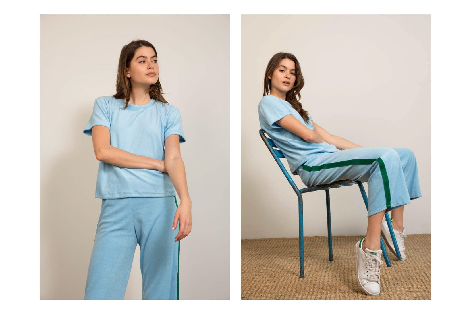 Liana Spring/Summer 2018 Collection Lookbook Track Pants Tee Blue