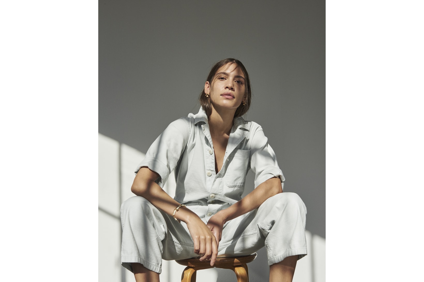 Madewell x As Ever NYC Collection Coverall Bodysuit Shortall Dawn Mist